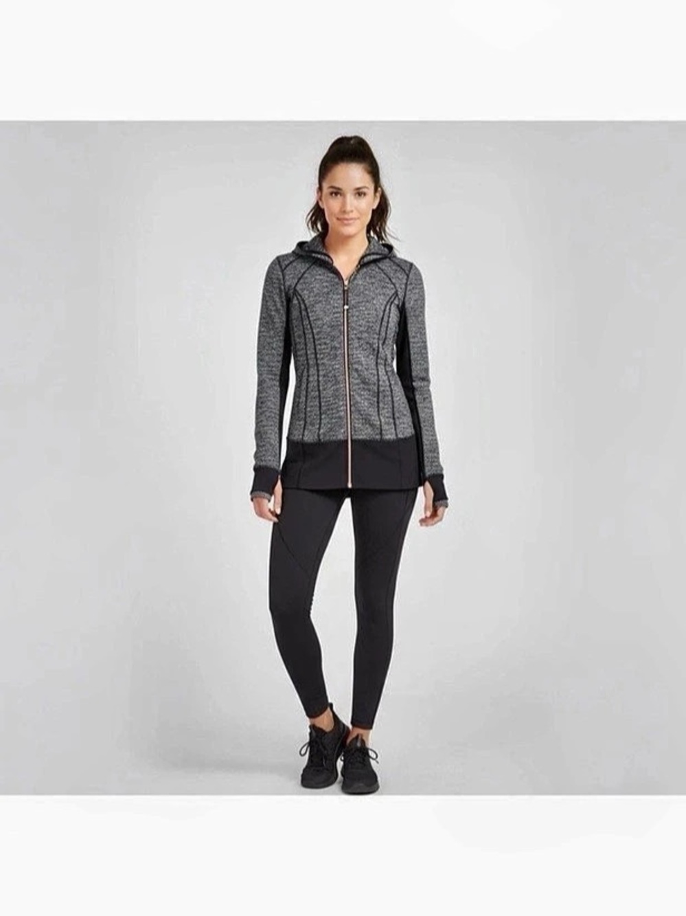 lululemon Scuba Hoodie Women's Houndstooth Hooded Jacket Black & Gray